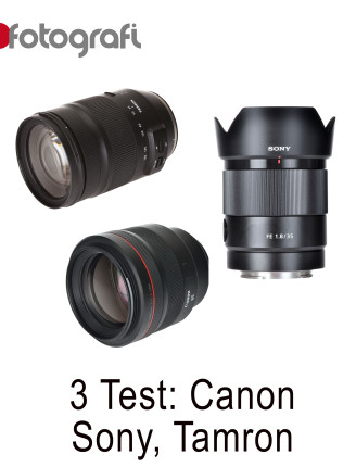 3 obiettivi: Sony, Canon e Tamron